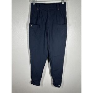 Gentle Herd Cargo Pants Womens Medium Blue Tapered Leg Elastic Waist Stretch